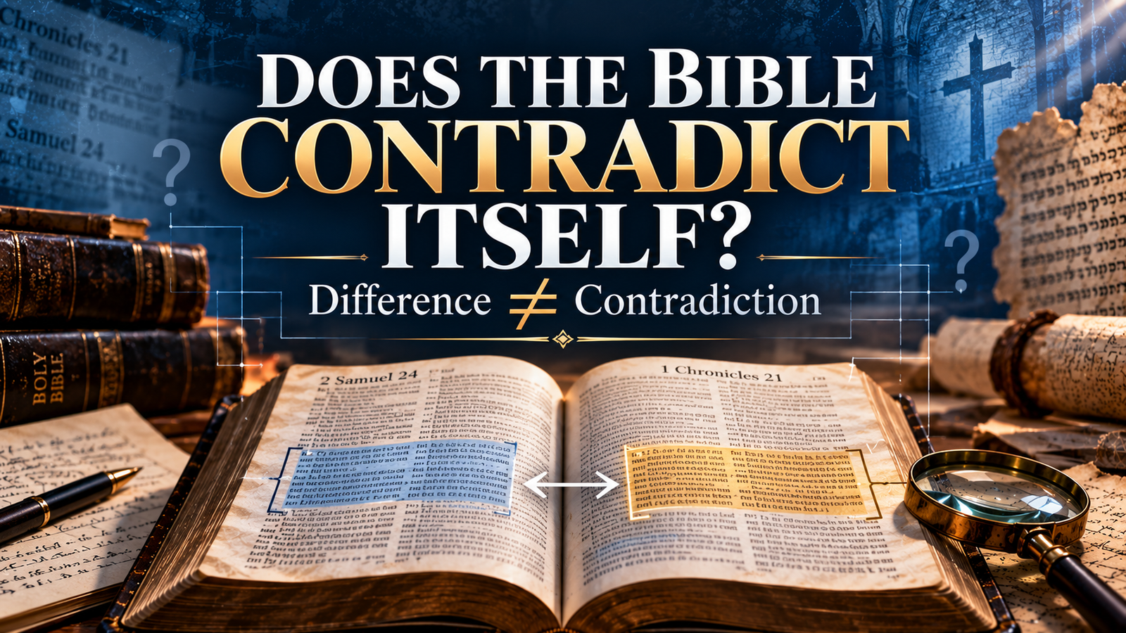 Open Bible illustrating the examination of alleged biblical contradictions